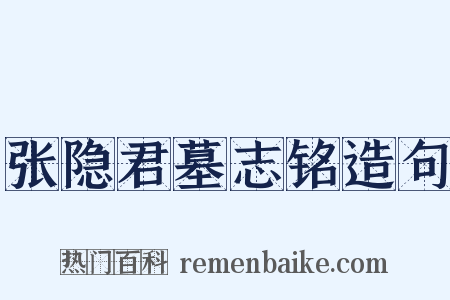 张隐君墓志铭造句是什么意思的图片